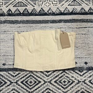 Meshki Cream Crop Top